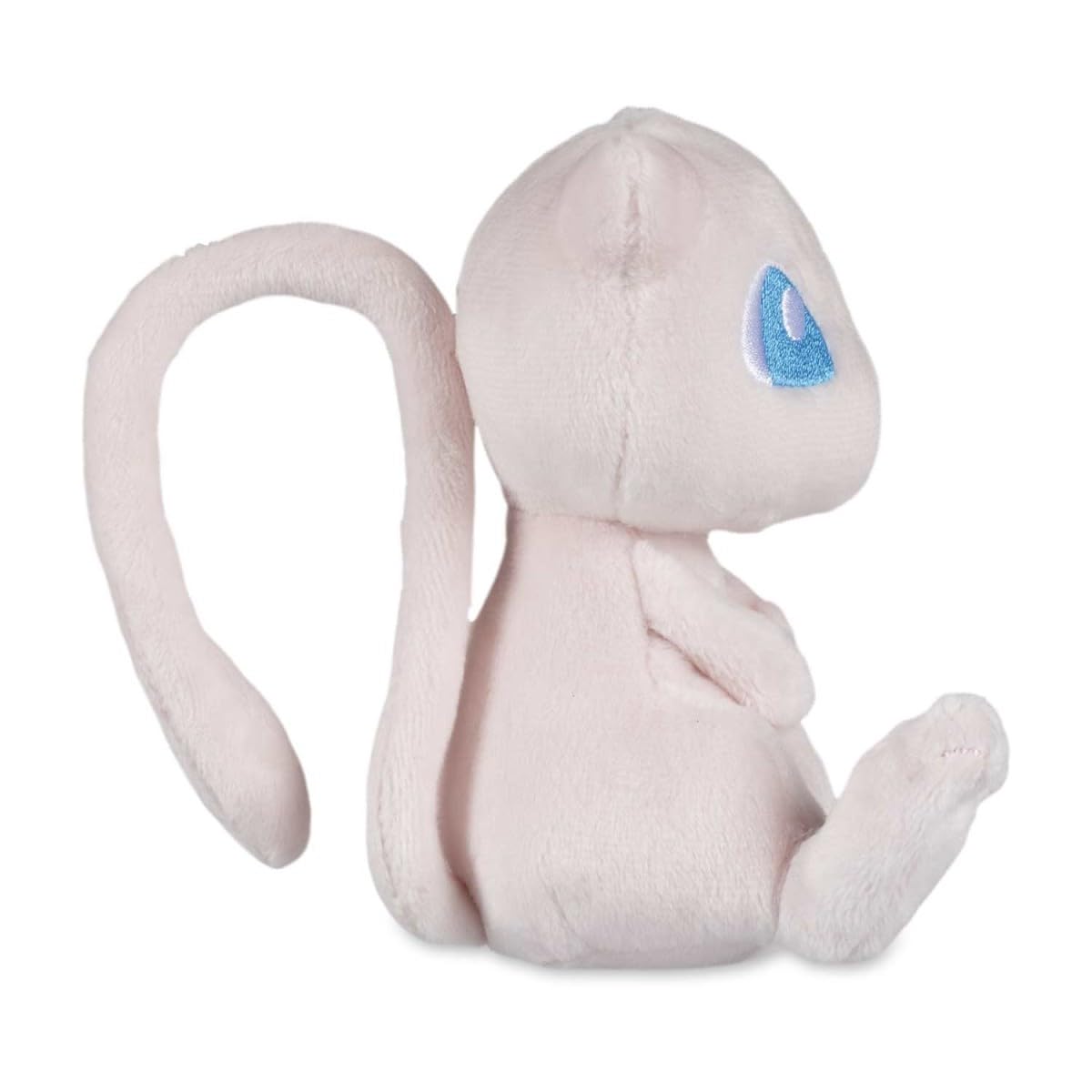 Pokémon Center Mew Sitting Cuties Plush uses polyester fiber and microbeads to hold shape.