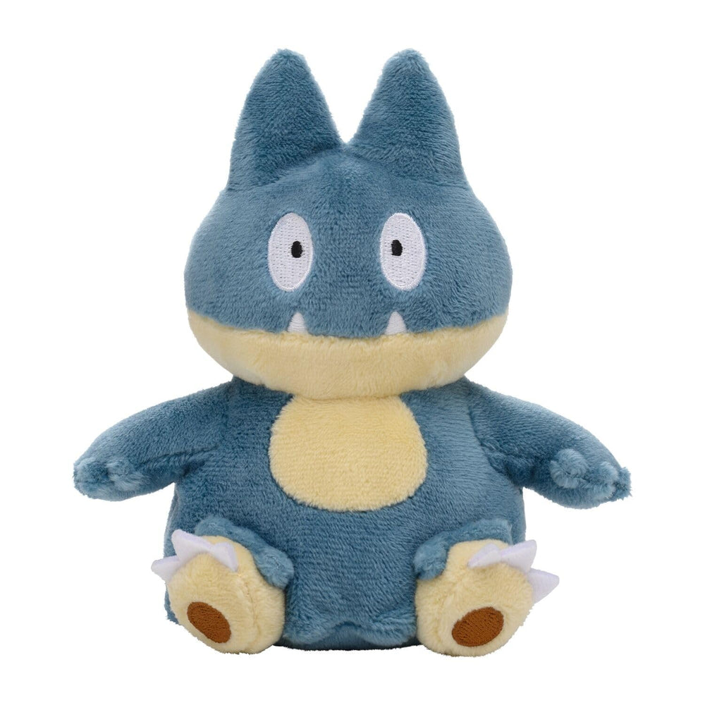 Pokémon Center Munchlax plush front view; soft fabric for cuddling and display.