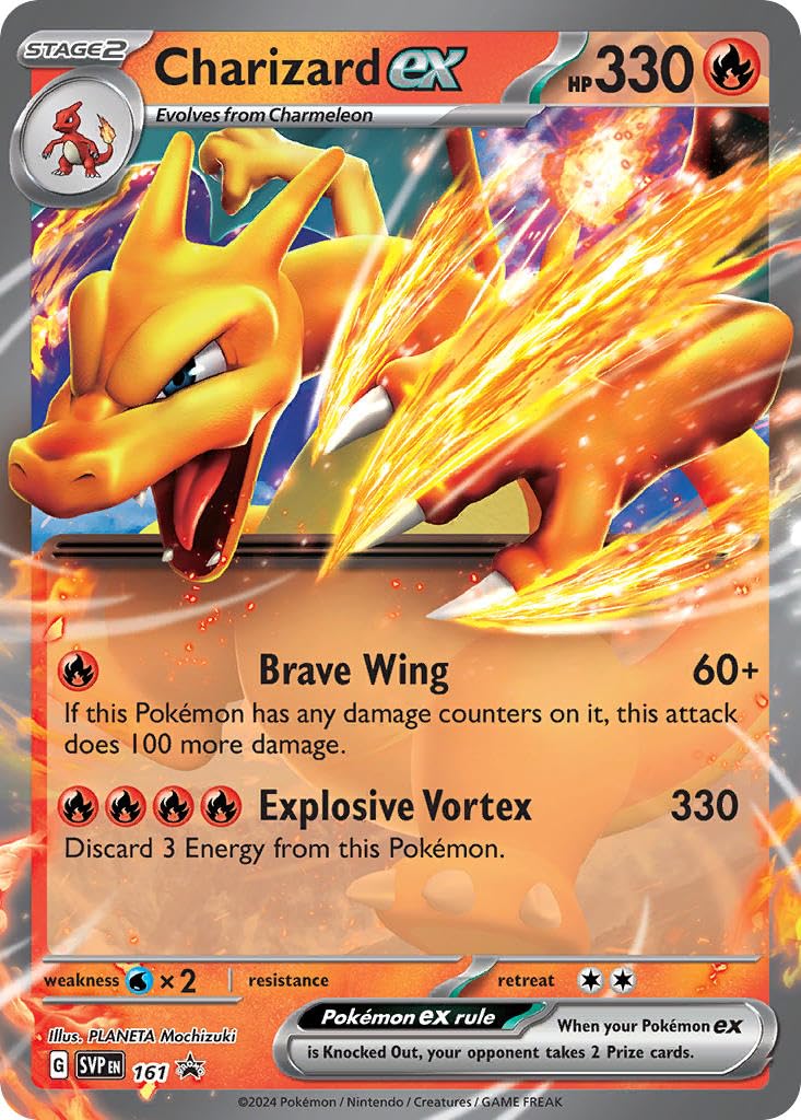 Pokemon Charizard ex 161 Scarlet Violet Black Star promo foil card for display and collection