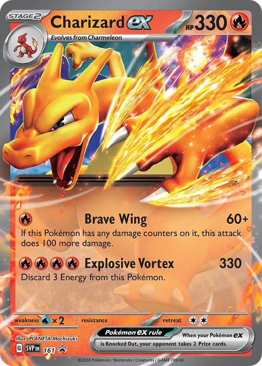 Pokemon Charizard ex 161 Scarlet Violet Black Star promo foil card for display and collection