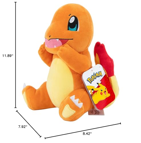 Pokémon Charmander plush displayed on a shelf, ideal for display-ready decor.
