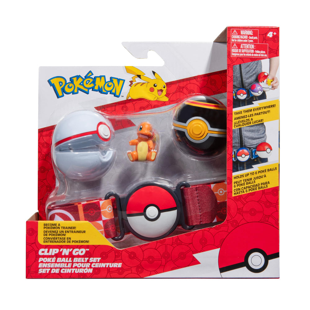 Pokémon Clip N Go belt set worn for easy on-the-go play.