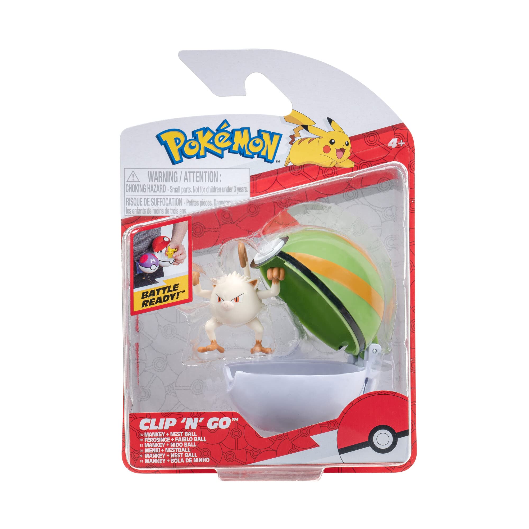 Pokémon Clip 'N' Go Poké Ball Menki 5 cm figure, ideal for on-the-go battles.