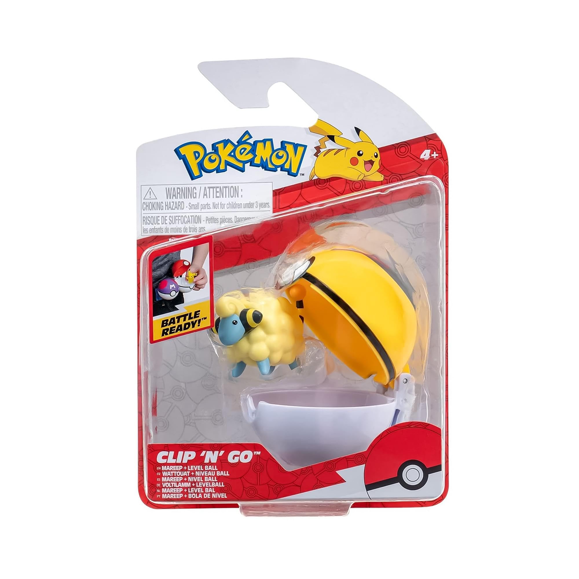 Back clasp on Pokémon Clip 'N' Go opens to release the 5 cm figure.
