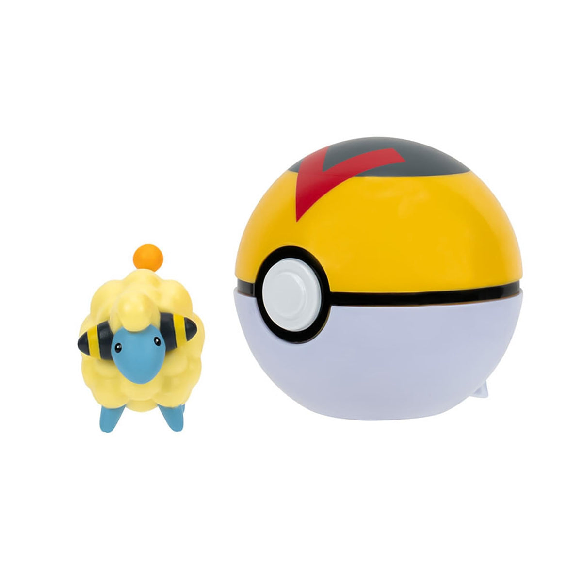 Pokémon Clip 'N' Go Pokéball containing Voltilamm figure for portable battles.
