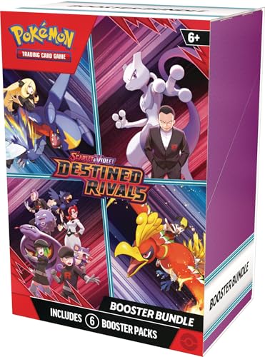 Pokemon Destined Rivals booster bundle packs on display, ideal for quick deck-building.