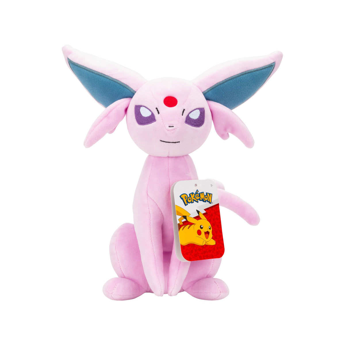 Pokémon Espeon plush 20 cm in blue and purple, ideal for cuddling and collecting.