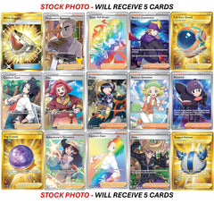 Pokémon full-art etched trainer card offers bold colors for collection.