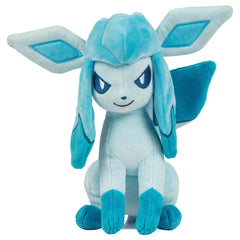 Pokemon Glaceon plush soft fabric for gentle snuggling.