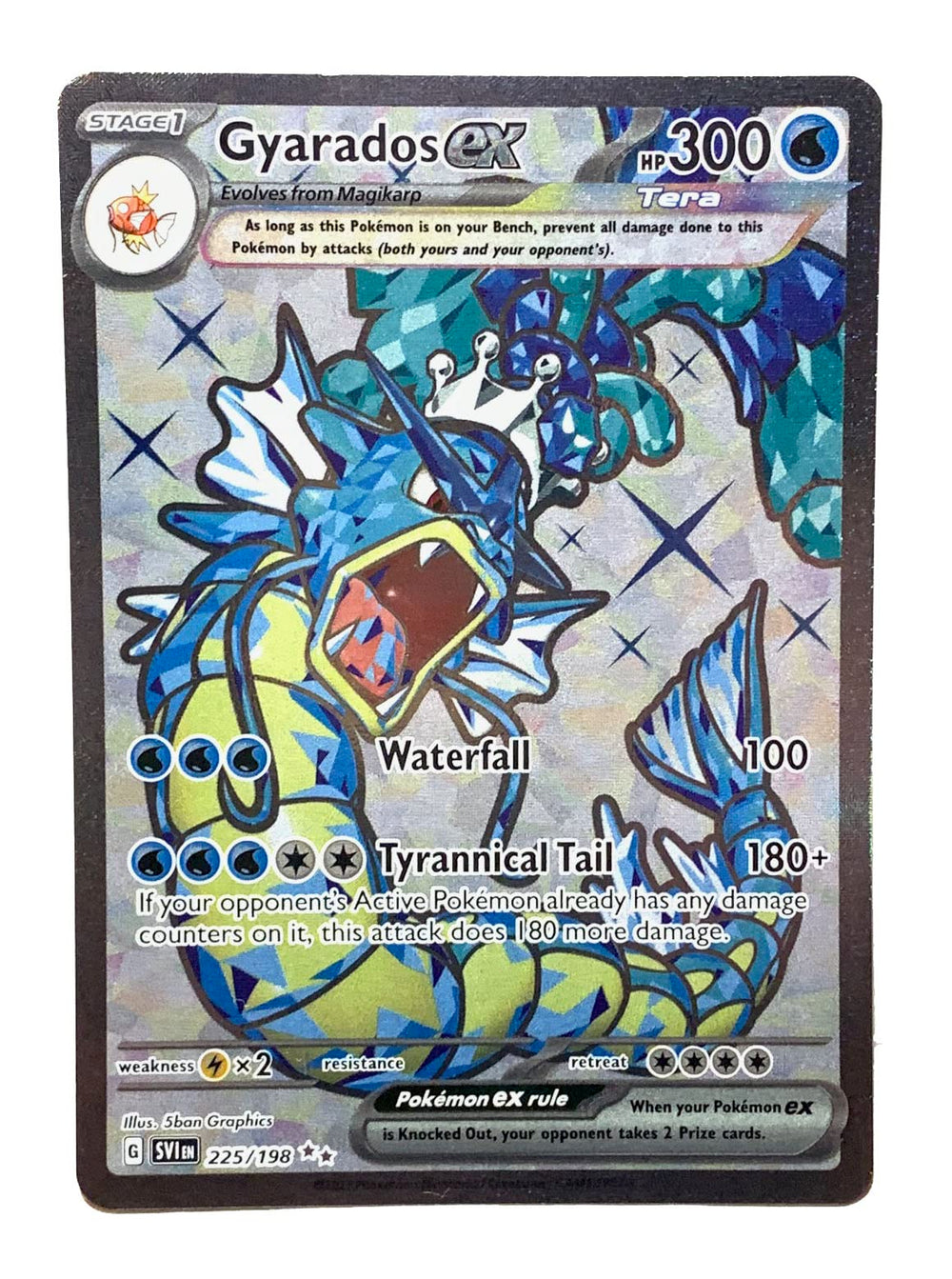 Pokémon Gyarados ex holo full art card for collection and display.