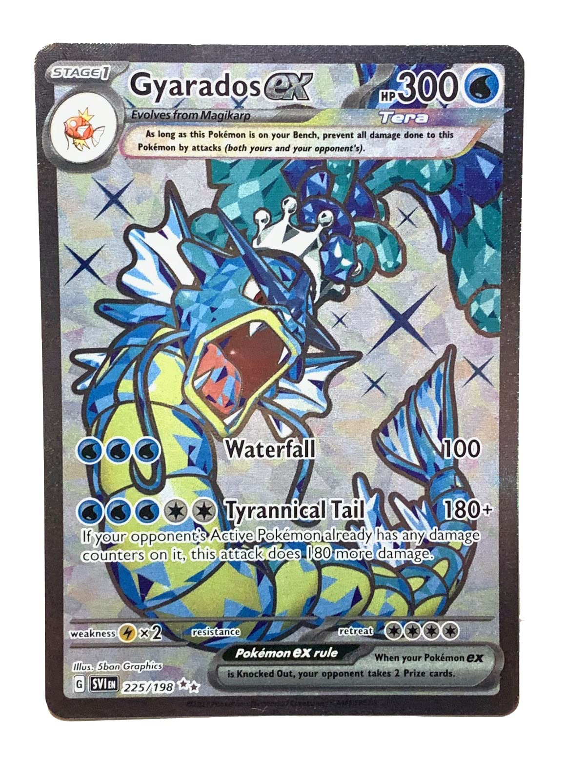 Pokémon Gyarados ex holo full art card for collection and display.