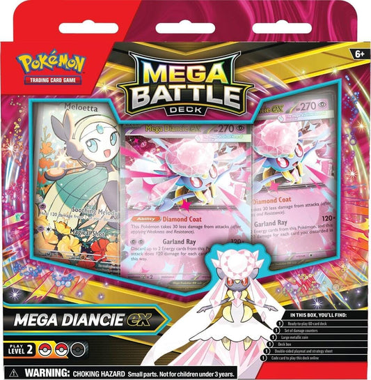 Pokemon Mega Battle Deck with Diancie ex card for ready-to-play battles and collection