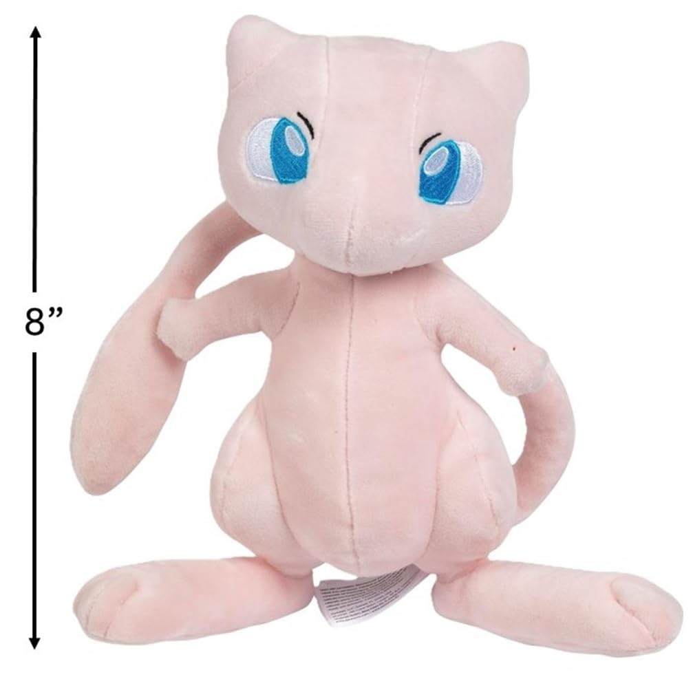 Pokemon Mew 8-inch plush side view, travel companion