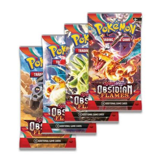 Pokemon Obsidian Flames booster pack artwork highlights bold design for collectors and players