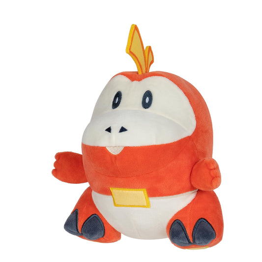 Pokémon PKW3350 Fuecoco plush close-up eye detail highlighting authentic features.