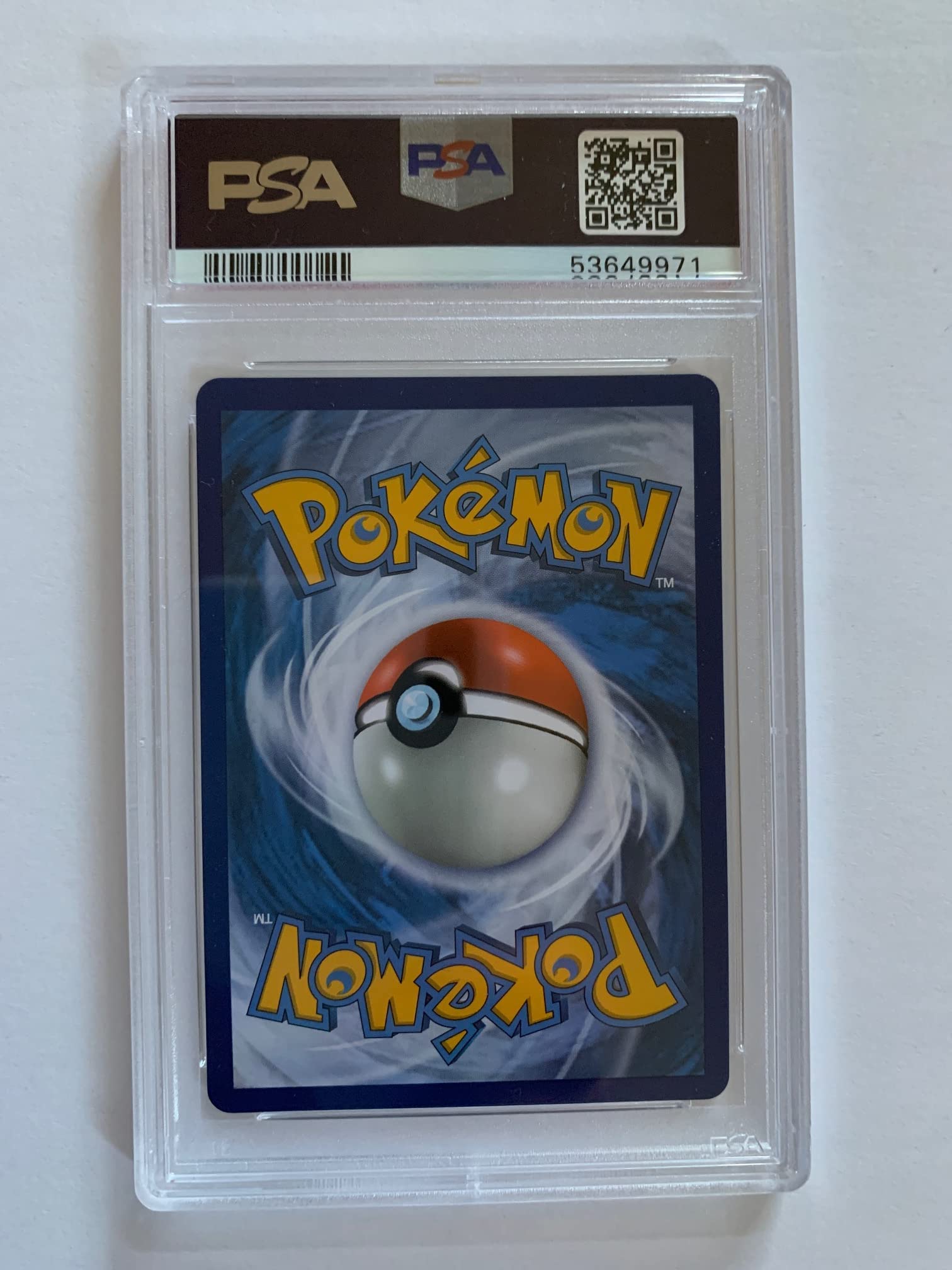 PSA-certified Pokémon card in tamper-evident holder ready for showcasing.