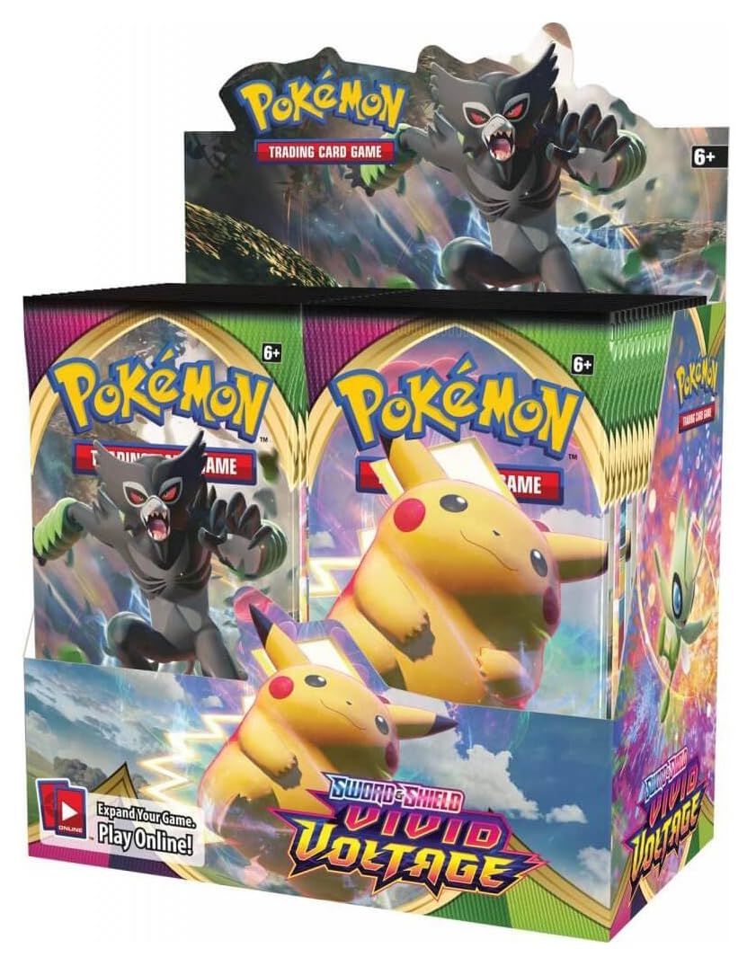 Pokemon SAS4 Vivid Voltage Booster Pack front view highlighting vibrant packaging for collectors.