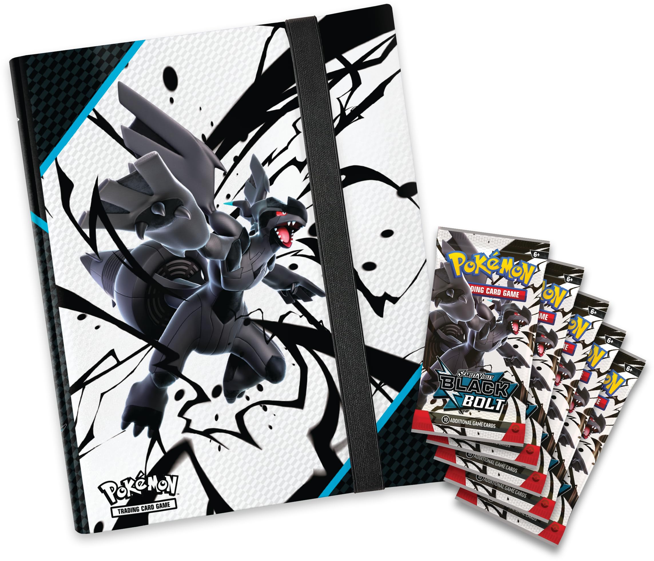 Close-up of Scarlet & Violet Black Bolt boosters showing vivid artwork and potential pulls.