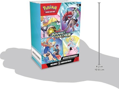 Pokemon TCG Journey Together booster bundle on display for potential rare pulls.