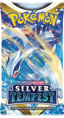 Pokémon Silver Tempest booster pack ready to open, showcasing new cards for your collection.