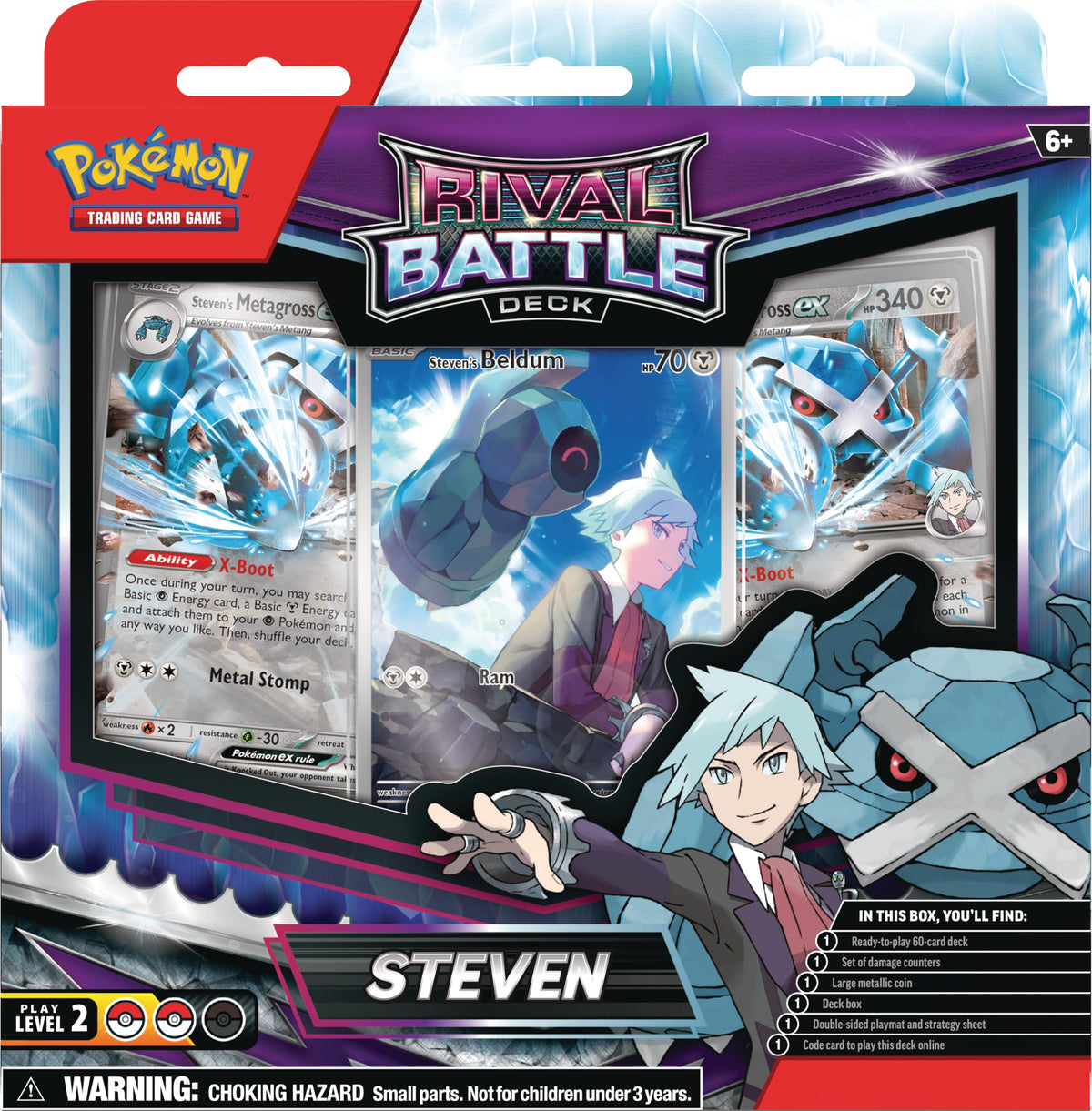 Pokemon Steven Rival Battle Deck front view for quick setup and play.