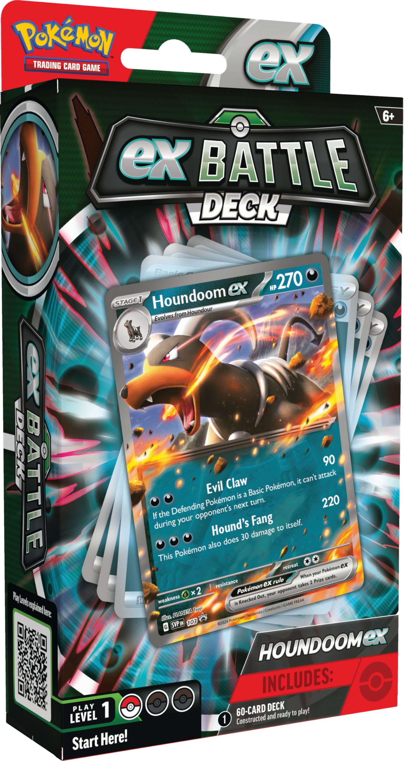 Pokémon Houndoom ex Battle Deck front cover, ready-to-play setup for quick battles