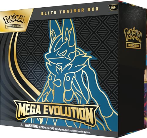 Pokemon TCG Mega Evolution ETB content pack showing booster packs and sleeves