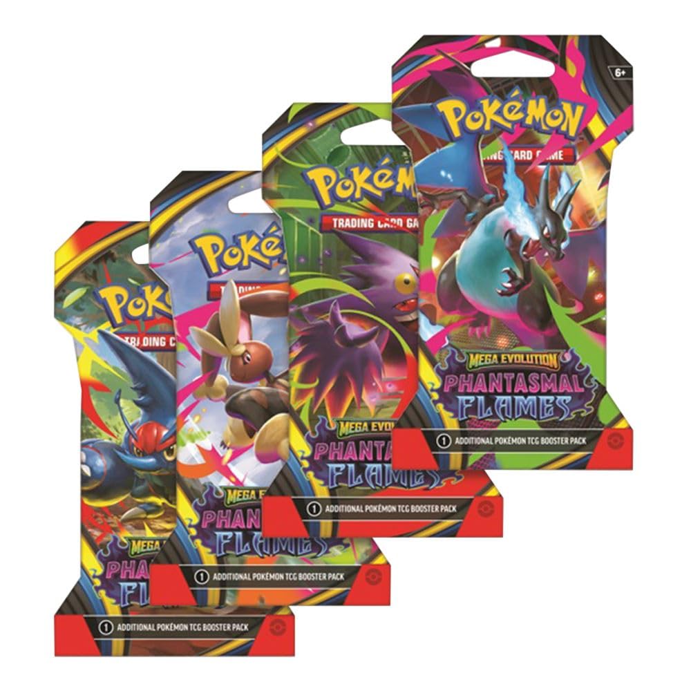 Pokémon TCG Mega Evolution Phantasmal Flames booster pack ready for battles