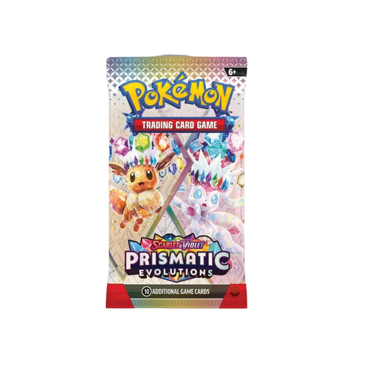 Pokemon TCG Scarlet & Violet Prismatic Evolutions booster art, ideal for collectors seeking vibrant designs.