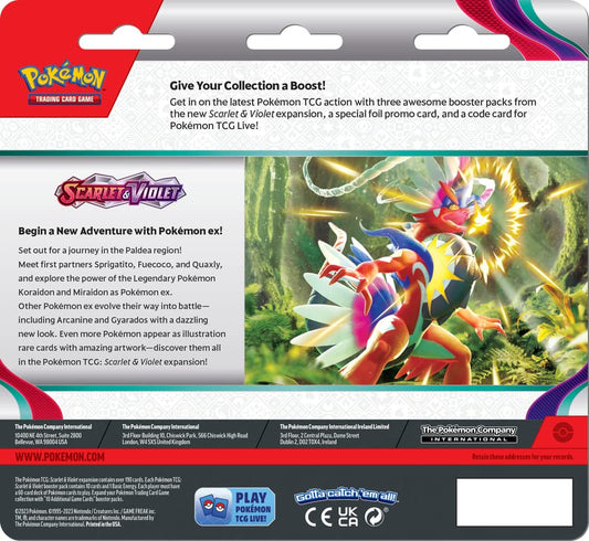 Pokémon TCG SV01 booster packs with Dondozo foil promo card for online play.