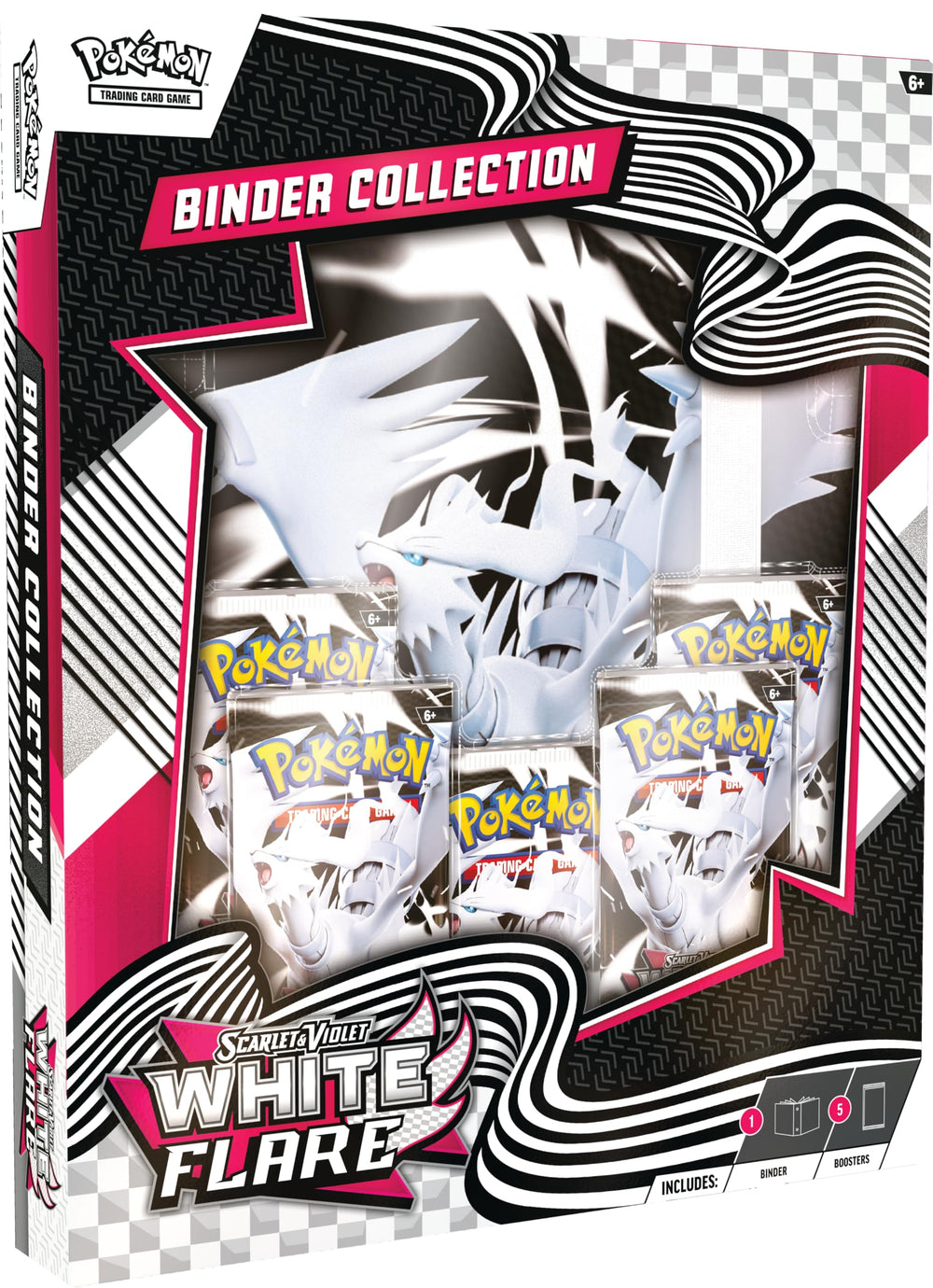 Pokémon TCG Scarlet & Violet White Flare binder cover with vibrant art for display and organization.