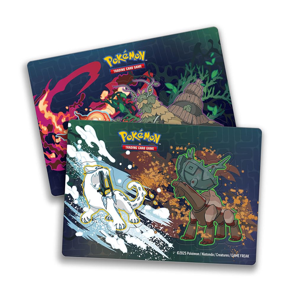 Pokemon TCG Stacking Tin Paradox Pokémon artwork invites mystery and strategy.