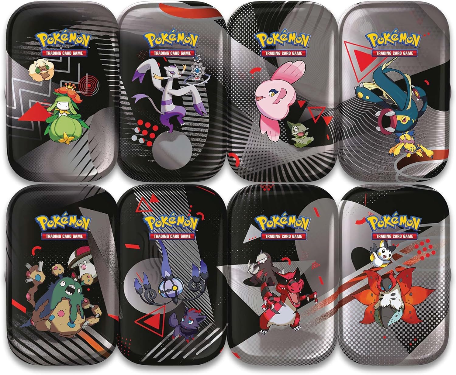 Pokémon TCG Unova Mini Tin back view shows boosters and collectibles.