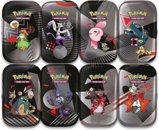 Pokémon TCG Unova Mini Tin back view shows boosters and collectibles.