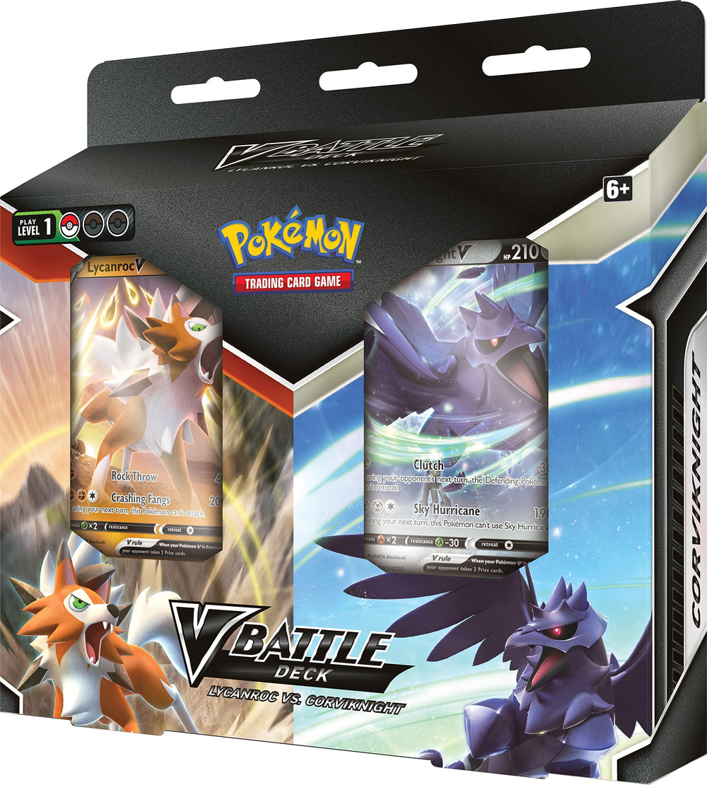 Pokémon TCG Lycanroc vs Corviknight play mats support organized battle setup.