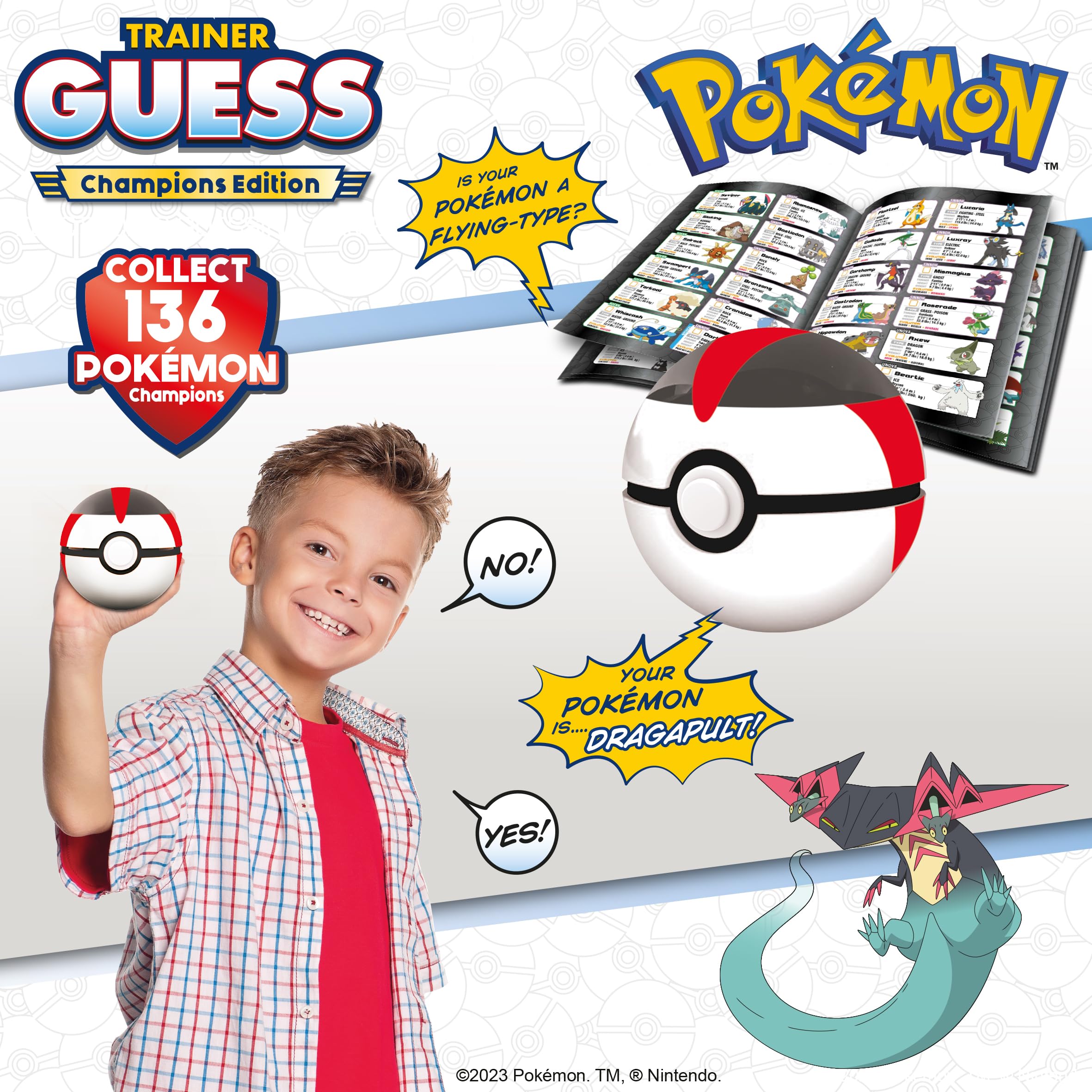 Pokemon Trainer Guess Champions Edition electronic collection screen, keeps Pokémon list accessible.