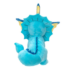 Pokémon Vaporeon 8-inch plush face detail, intricate stitching and expressive look.