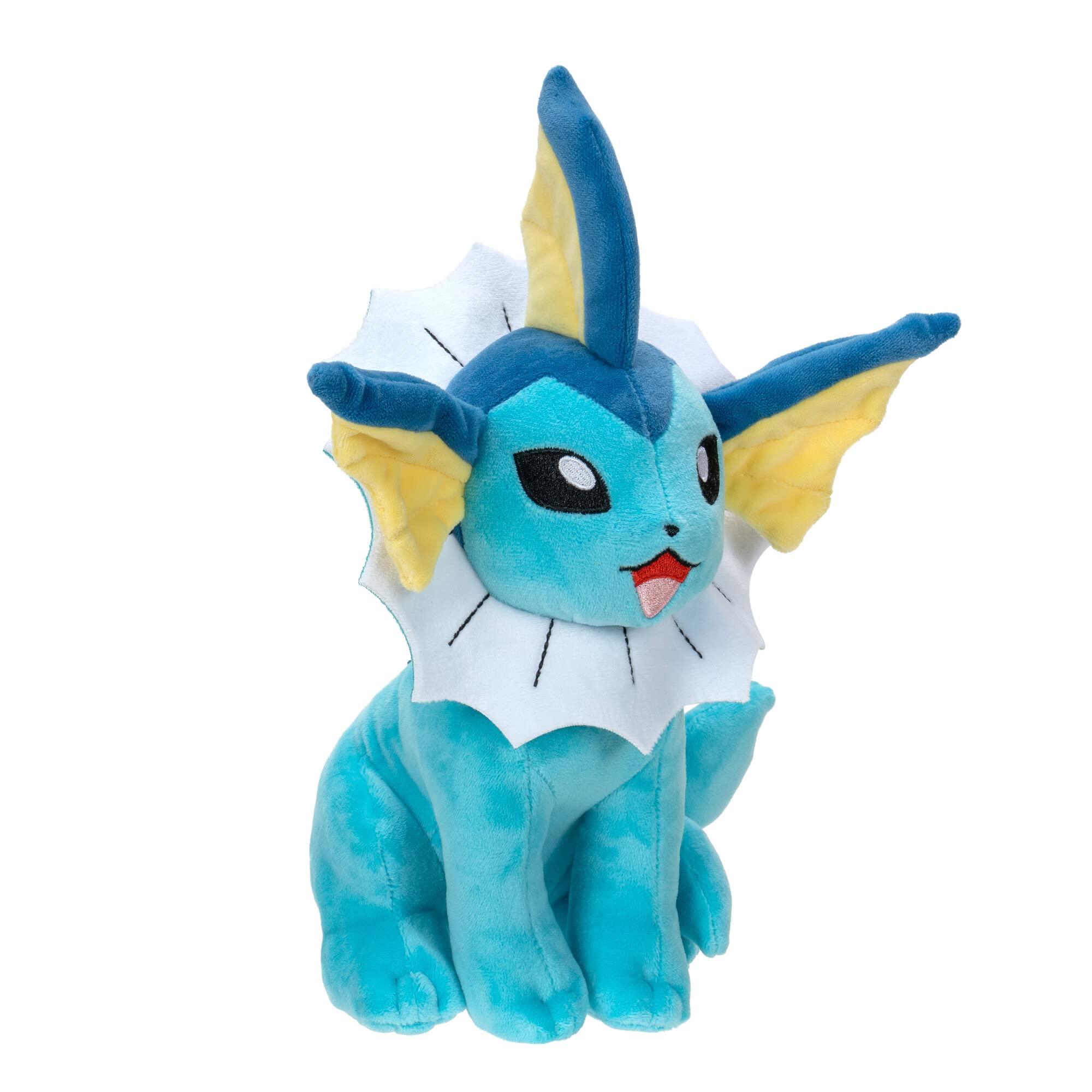 Pokémon Vaporeon 8-inch plush soft fabric, ultra-soft texture for bedtime comfort.