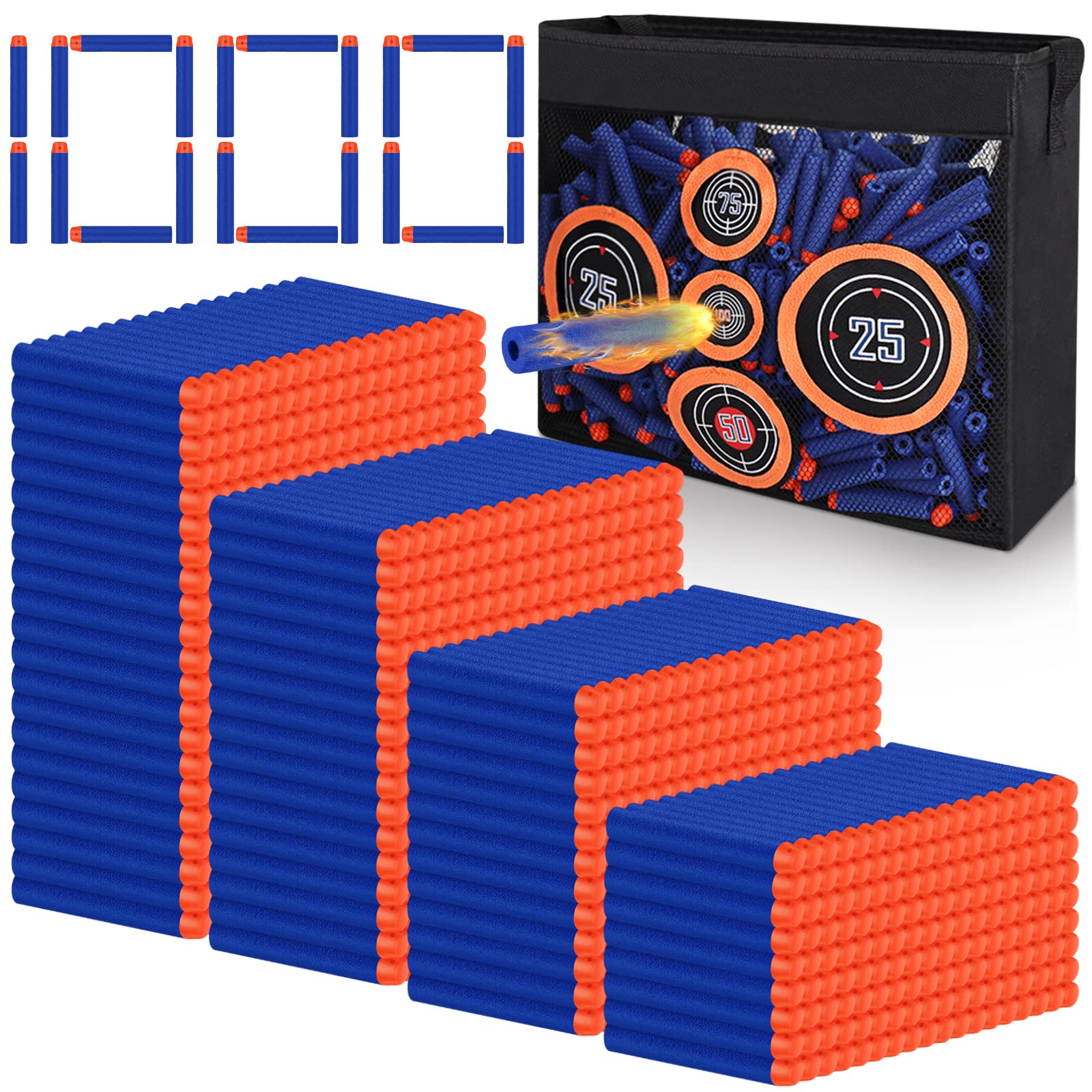 Pokiiulk 1000pcs refill darts pack for quick Nerf reloads.