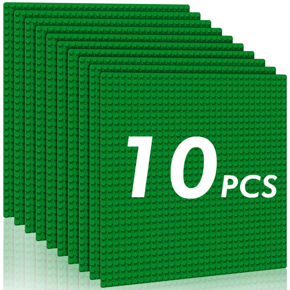 Pokiiulk Classic Baseplates in green offer a sturdy platform for creative brick builds.
