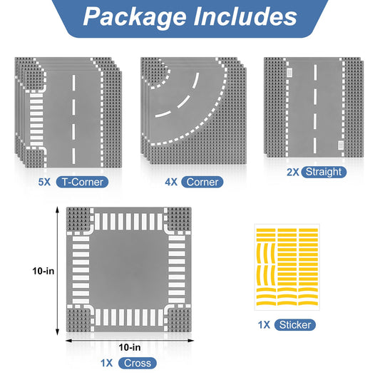 Pokiiulk corner straight and T-corner baseplates enable versatile road networks
