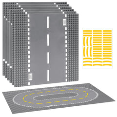 Pokiiulk road baseplate corner piece provides a sturdy foundation for LEGO city layouts.