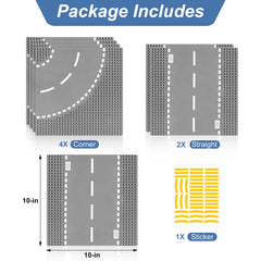 Pokiiulk straight road baseplate offers a clean road path for city builds and traffic flow.