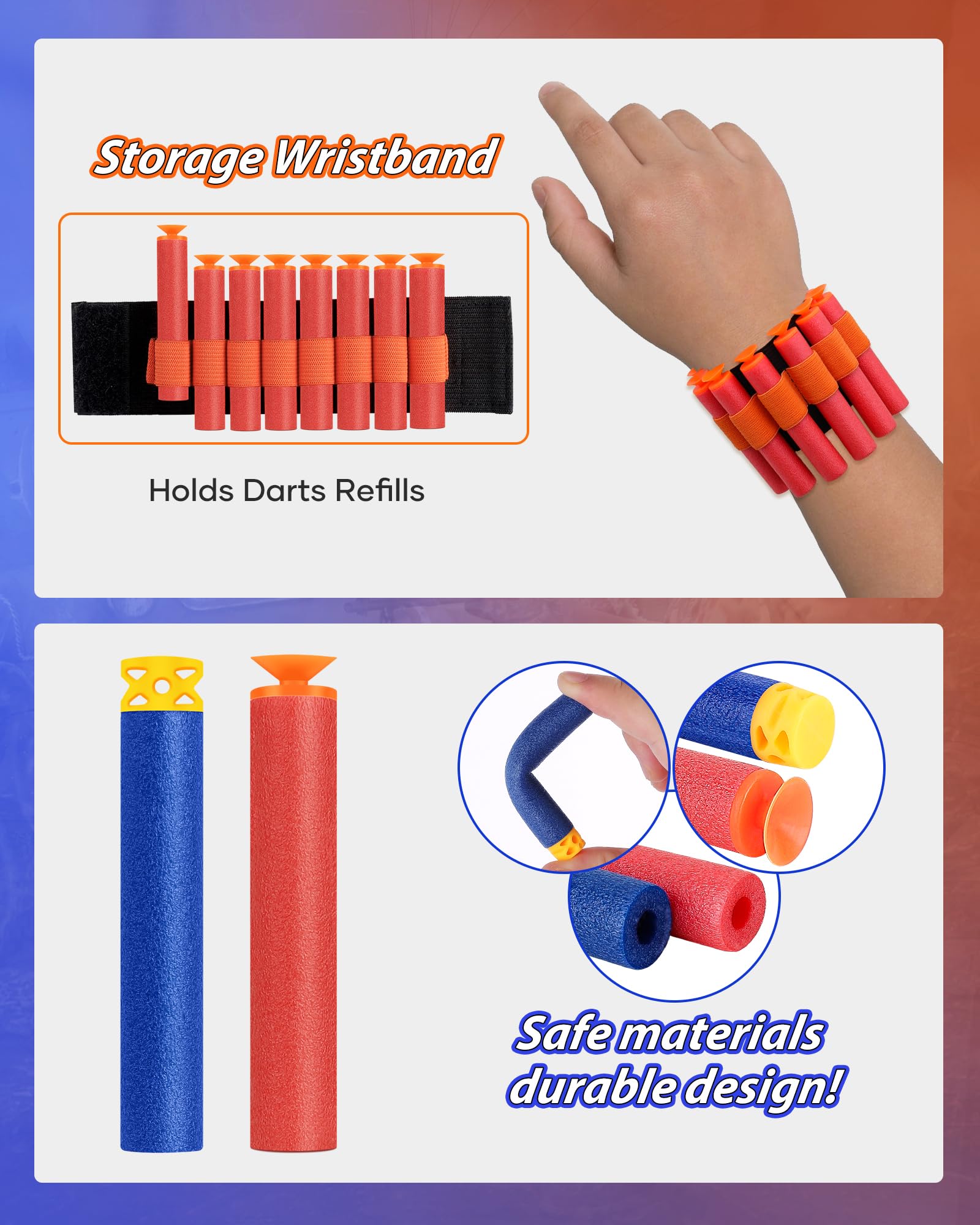 Pokiiulk wrist straps provide secure grip during rapid-fire foam battles.