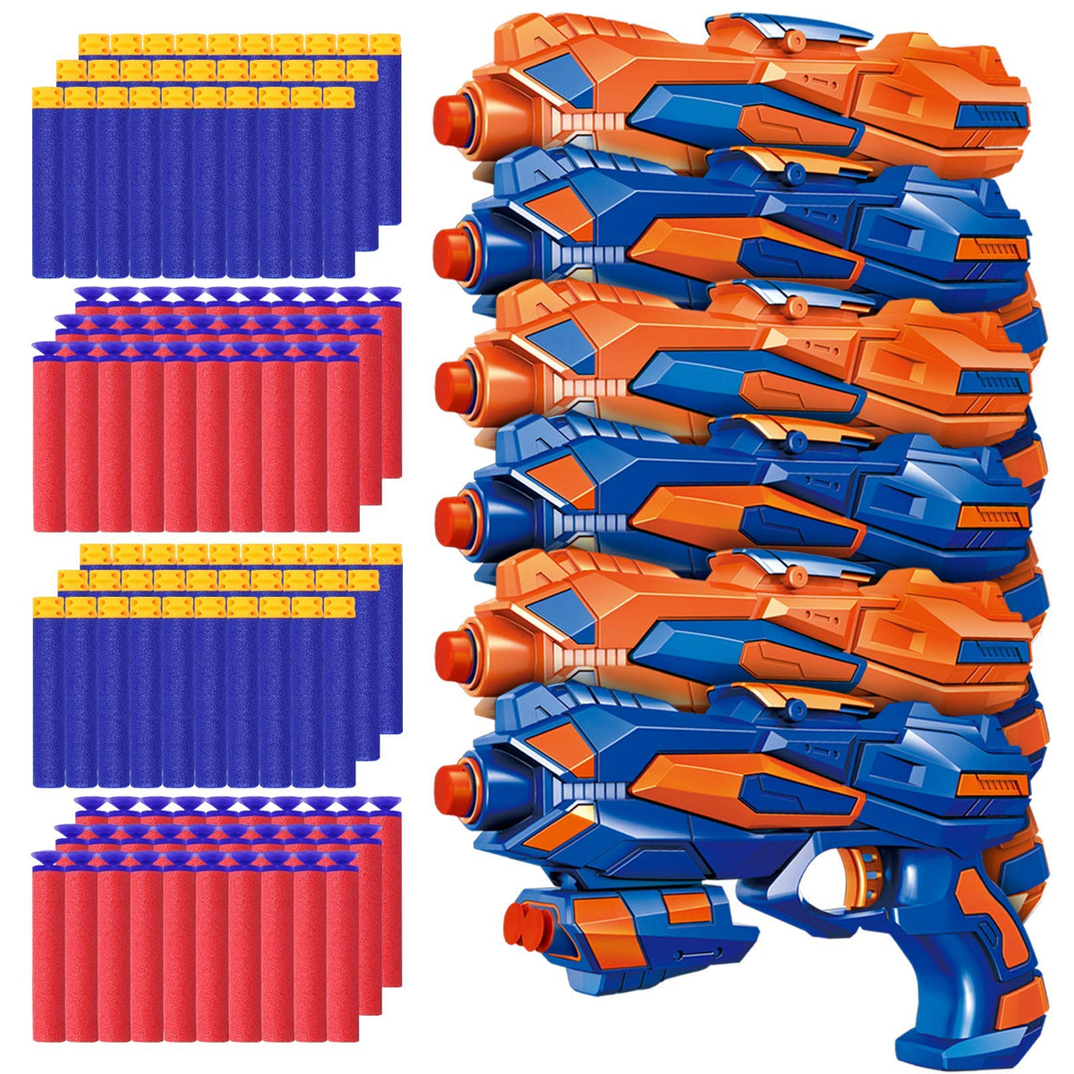 POKONBOY six-pack blaster guns for kids ready for outdoor play