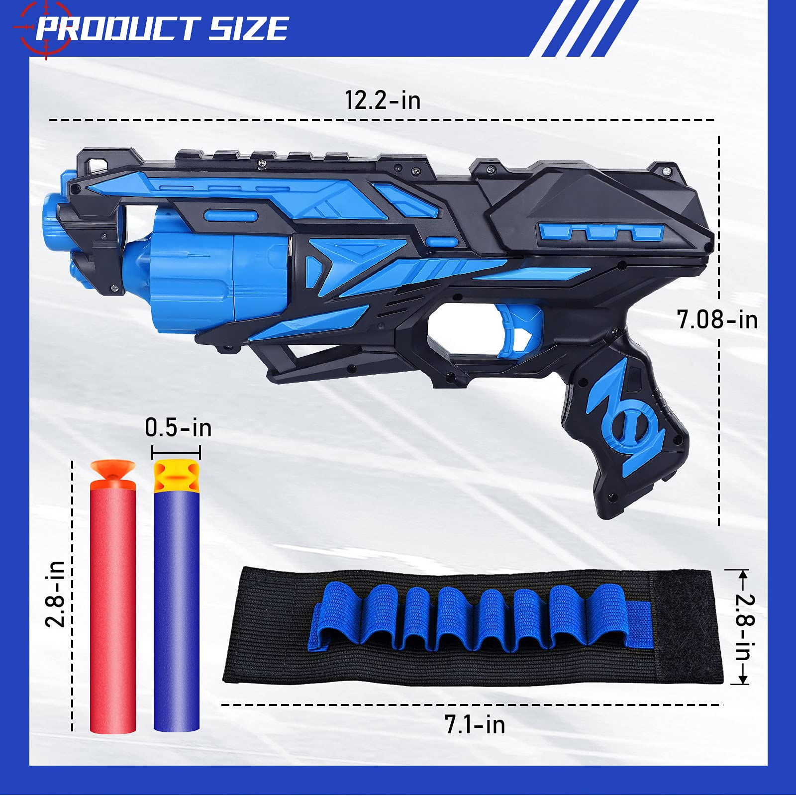 POKONBOY blaster rotating drum detail highlights 6-dart capacity