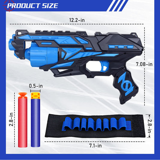 POKONBOY blaster rotating drum detail highlights 6-dart capacity