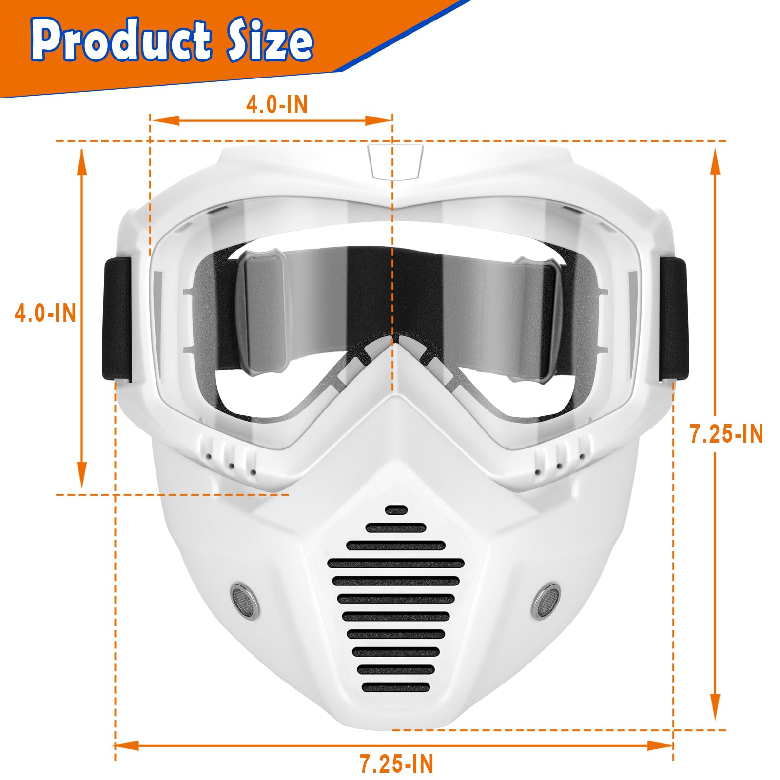 POKONBOY detachable mask with goggles provides wraparound protection for quick target tracking