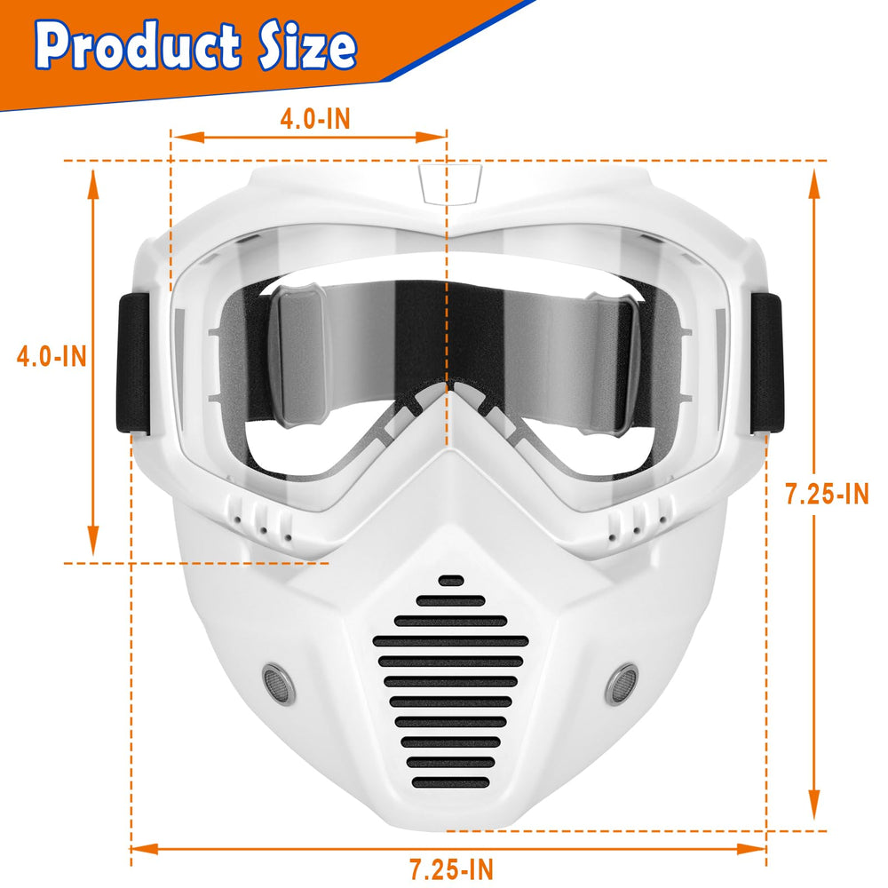 POKONBOY detachable mask with goggles provides wraparound protection for quick target tracking