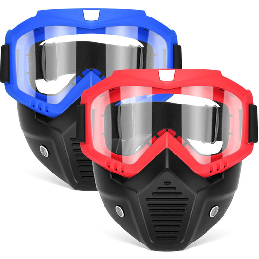 POKONBOY detachable masks blue-red set for clear vision during Nerf battles